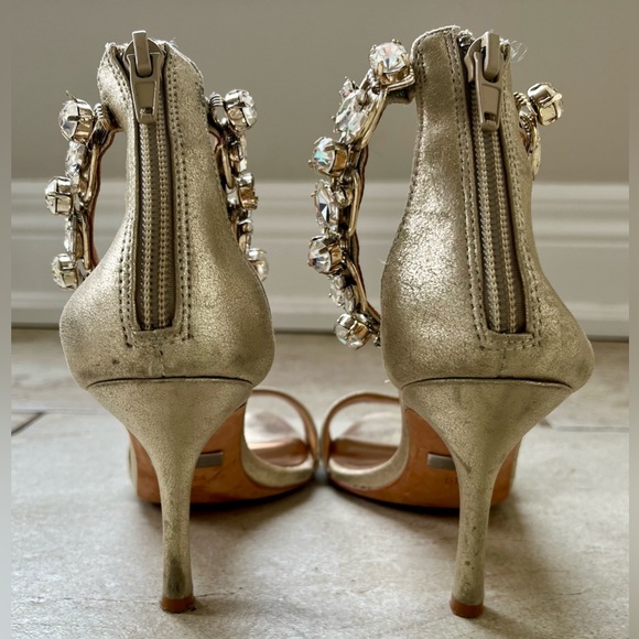 Badgley Mischka jewelled ankle strap heels. Size 5.5 but would fit a size 6 too - Picture 5 of 13